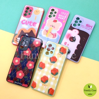 Samsung A13 5g/A33 5g/A53 5g/A73 5g เคสมือถือกระจกพิมพ์ลายดอกไม้ กันเลนส์กล้อง ลายน่ารัก หวานแหวว