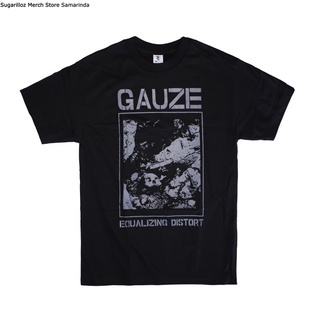 คอลูกเรือเสื้อยืดคอกลมEqualizing Distort Gauze Band เสื้อเชิ้ต - Mผ้าฝ้ายแท้