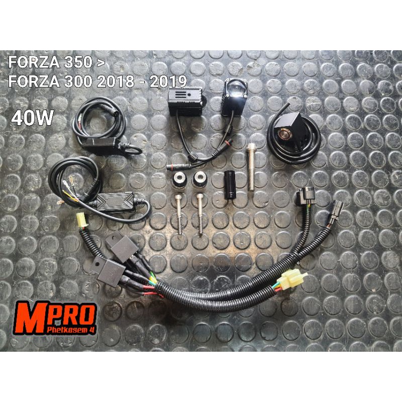 ชุดไฟสปอร์ตไลท์ MINI 40W ปลั๊กตรงรุ่น ยึดบังโคลนหน้า Forza 350 ปี 20 -22 / Forza 300 ปี 18 - 20