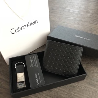 👍🏻 Calvin Klein Leather Credit Card Fold with Metai Clio Key Fob Set 🍭