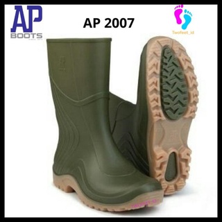 รองเท้าบูทยาง เพื่อความปลอดภัย AP 2007 GREEN 37-43 - AP BOOTS สีเขียว รหัส 568