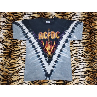 ACDC HELLS BELLS ระฆังโดม ผ้ามัดย้อม cotton100% ฟอกนุ่ม ป้าย LIQUID BLUE