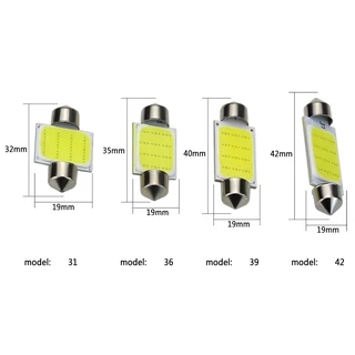 LEADTOPS 1 ชิ้นหลอดไฟรถยนต์ 31/36 มม. 39 มม. 42 มม. โดม Festoon COB Led 12v Smd อ่านป้ายทะเบียนแหล่งกำเนิดแสงสีขาว / น้ำแข็งสีฟ้า