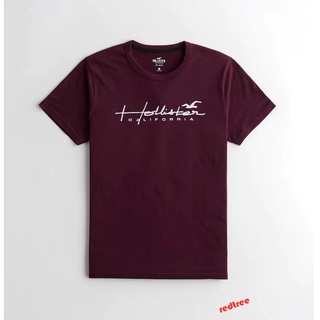 [S-5XL]HOLLISTER เสื้อยืดแขนสั้น คอกลม ผ้าฝ้าย ปักลาย สําหรับผู้ชาย  เสื้อยืดผู้ชาย แท้ เสื้อยืดผ้าฝ้าย men t-shirt