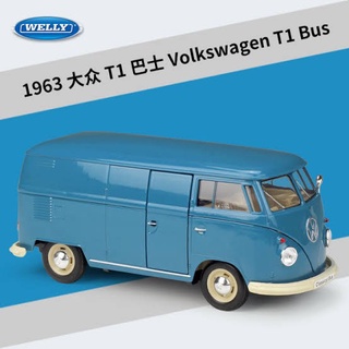 โมเดลรถ 1:24 1963 Volkswagen T1 Bus [Welly]