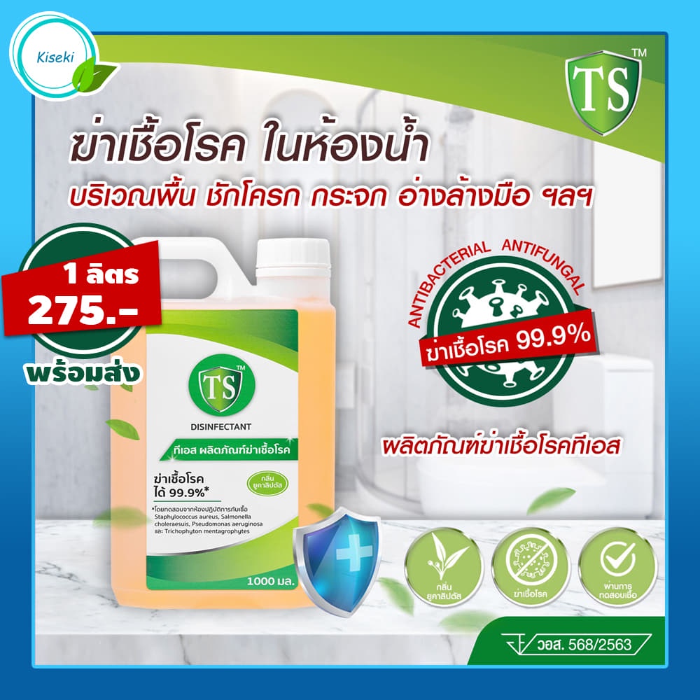 [พร้อมส่ง] น้ำยาฆ่าเชื้อโรคอเนกประสงค์ 99.9% - ทีเอส TS Disinfectant ขนาด 1000 ML น้ำยาทำความสะอาด น้ำยาอเนกประสงค์