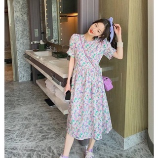 ชุดเดรส‼️พร้อมส่ง 🌸N e w w w w งานนำเข้า พร้อมส่ง Mix flower dress เดรสทรงใส่สบายๆ ลายดอกไม้มิกซ์สีสวยสดใส โทน