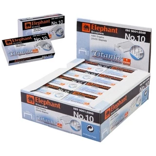 ลวดเย็บกระดาษ ตราช้าง เบอร์ 10 Titania จำนวน 24กล่อง/แพ็ค