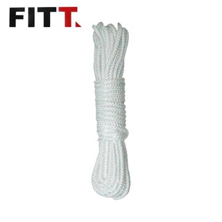 เชือก POLYESTER FITT 5 MMX20M WHITE เชือกกั้น อุปกรณ์รั้วและเชือกกั้น วัสดุก่อสร้าง FITT 5MMX20M WHITE POLYESTER ROPE