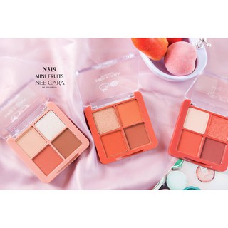 🌟!!New!!🌟 อายแชร์โดว์ Nee cara Mini Fruits N319  พาเลท 4 หลุม เนื้อดี เกลี่ยง่าย มี 4 สีให้เลือก🌟