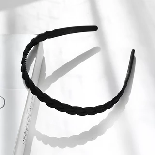 ที่คาดผมแฟชั่น Unisex Black Series Frosted เรซิ่นที่คาดผมโลหะเครื่องประดับผมสไตล์เกาหลี