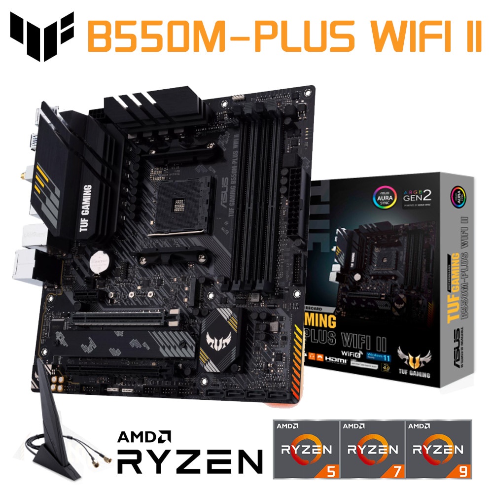ASUS TUF GAMING B550M PLUS (WI-FI) AM4 เมนบอร์ด DDR4 AMD RYZEN CPU R3 R5 R7 CPU เดสก์ท็อป AMD B550 G