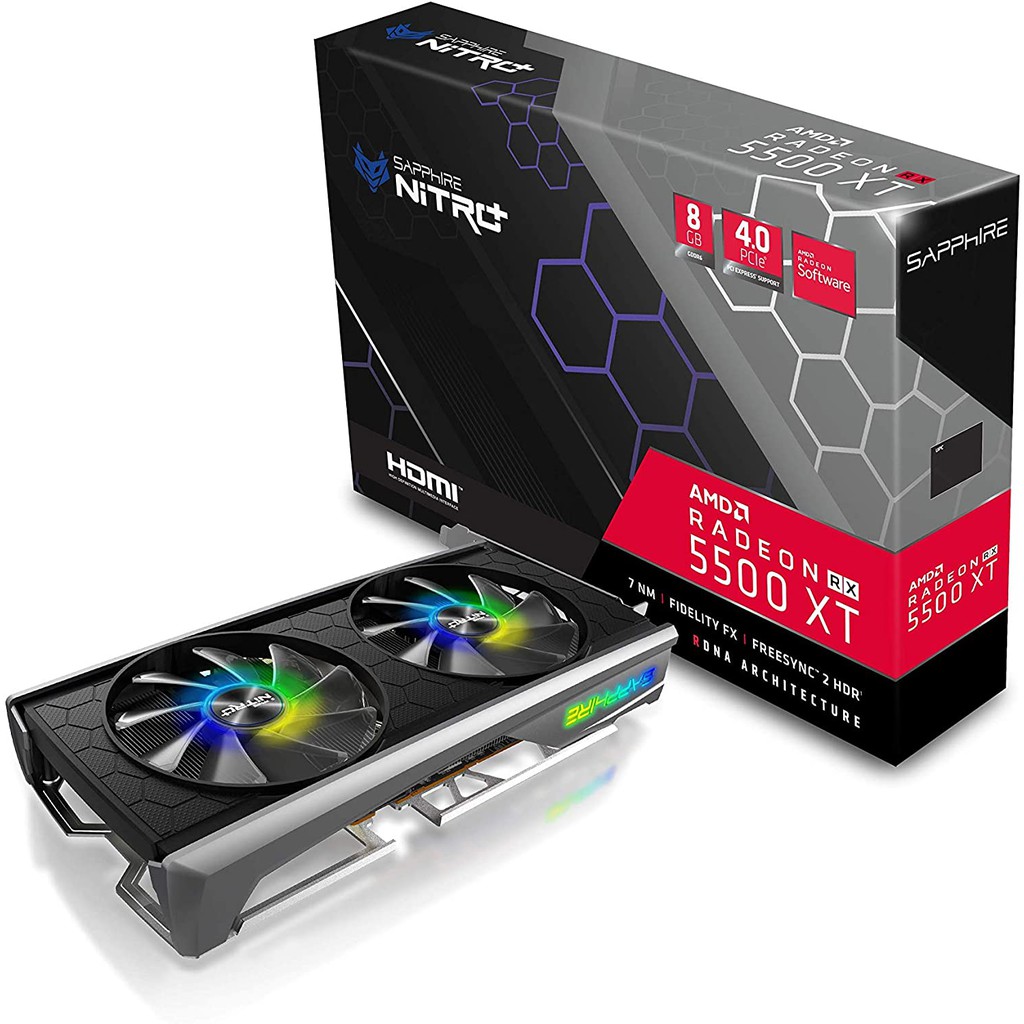 VGA (การ์ดแสดงผล) SAPPHIRE NITRO+  Radeon™ RX 5500 XT 8G GDDR6 SpecialEdition RX5500XT