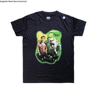 เสื้อยืดคอกลมcrew neckเสื้อยืดวงดนตรี - Green Day - Neon Photo - MS-4XL