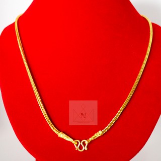 สร้อยคอสีทองลายหวาย ชุบเคลือบแก้วน้ำหนัก 2 บาท  #n20-037