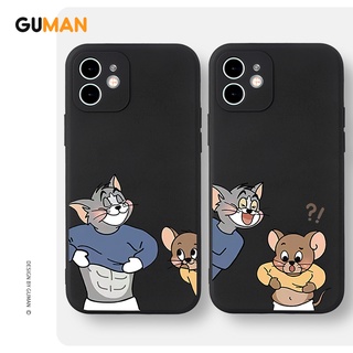 Guman เคสคู่ เคสไอโฟน คู่รัก ขอบเหลี่ยมกันกระแทกซิลิโคนนุ่มการ์ตูนน่ารักตลก เคสโทรศัพท์ Compatible for iPhone 14 13 12 11 Pro Max SE 2020 X XR XS 8 7 6 6S Plus พลัส XYB447