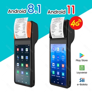 ใหม่ เครื่องสแกนบาร์โค้ดไร้สาย 4G Wifi BT มือถือ PDA แอนดรอยด์ 8.1 11 POS หน้าจอสัมผัส