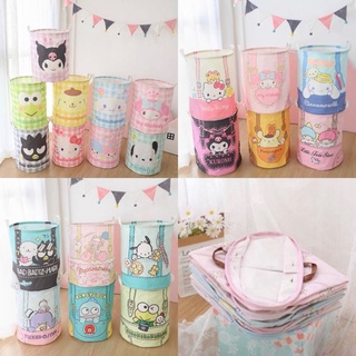 ตะกร้าใส่เสื้อผ้า ตะกร้าผ้า Sanrio ใบใหญ่ เคลือบกันน้ำ อยู่ทรง