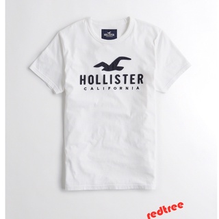 [S-5XL]Hollister เสื้อยืดผู้ชาย แท้ เสื้อยืด เสื้อยืดผ้าฝ้าย men t-shirt men short sleeve เสื้อยืดสีขาว