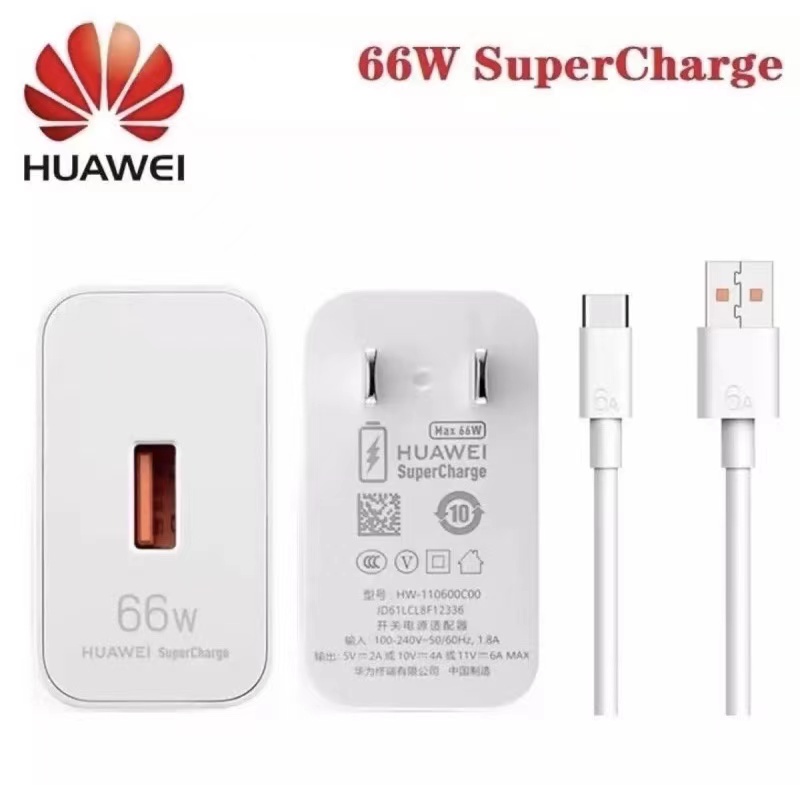 Original Huawei 6a Max 66w Super Fast Charger USB Type C สําหรับ Mate 40 Pro Mate30 P40 Nova8 Se P30 Charger Power adapter