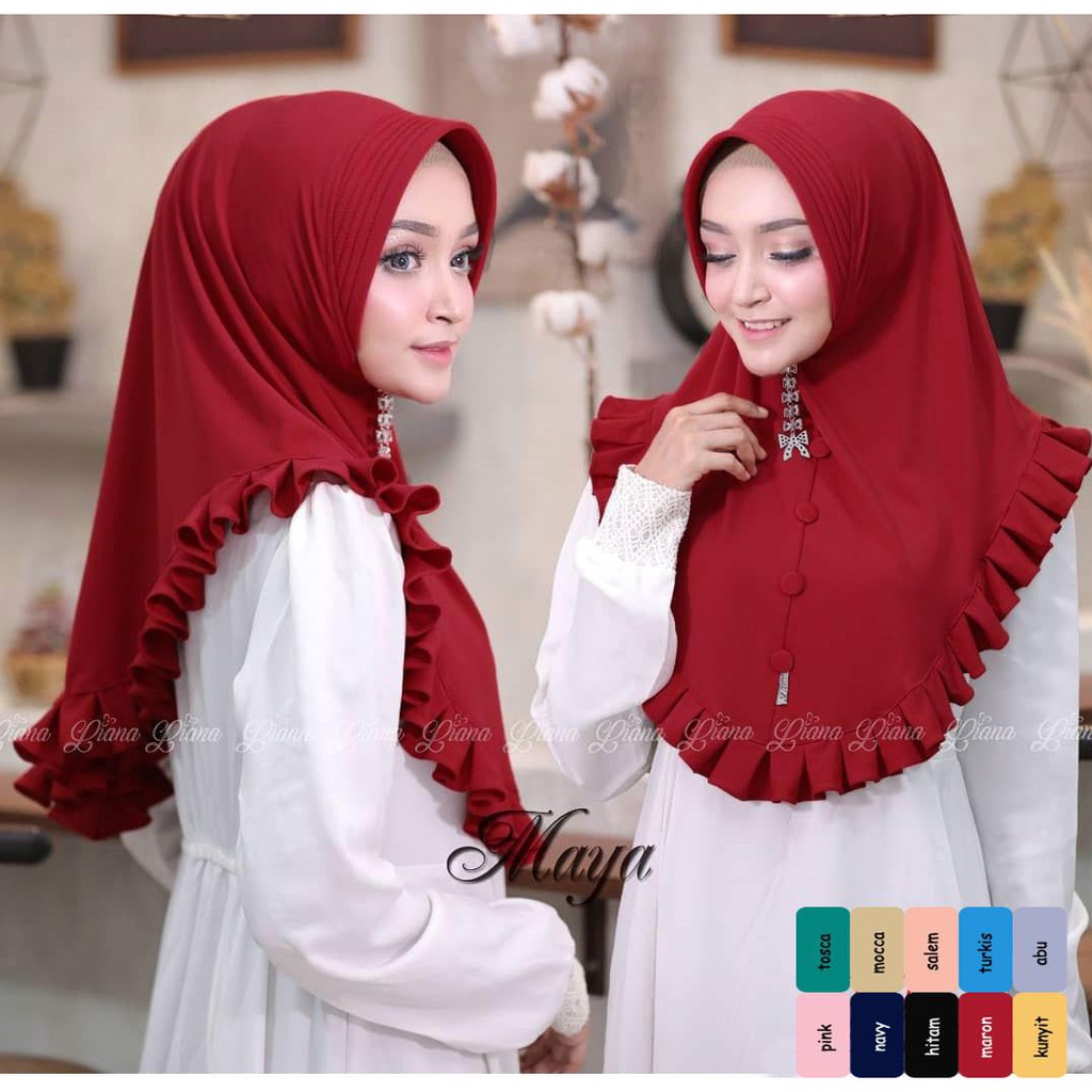 Meliana Hijab Style Mini Khimar / Pet Khimar / Instant Khimar / Vanilla Hijab