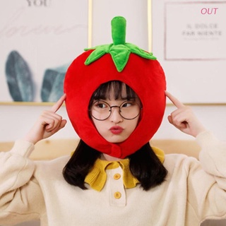 Out หมวกตุ๊กตารูปมะเขือเทศน่ารักสําหรับถ่ายรูป