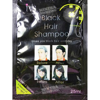 แชมพูย้อมผม IVS Classical Sachet แชมพูเปลี่ยนสีผม ปิดผมขาว - สีดำ Black Hair Shampoo