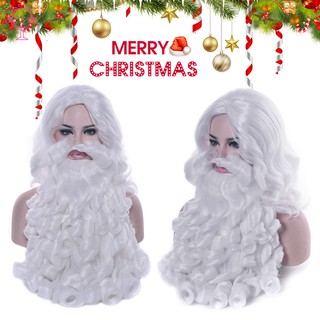 ➹BY Santa Claus Wig Beard Long White Fancy Dress Costume Accessory for Christmas Party