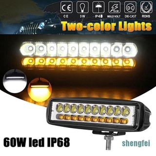 (Shengfei) ไฟ Led สีขาว และสีเหลือง 60 W 1x6 นิ้ว สําหรับออฟโร้ด