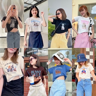 🏁 เสื้อครอป ป้าย Notthing ลายน่ารักๆ