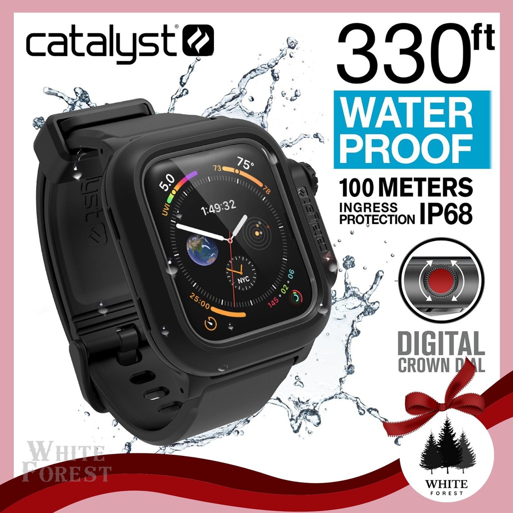 พร้อมมากๆ...[ดำ Stealth Black] -รับประกัน 1 ปี | เคสกันกระแทก + เคสกันน้ำ + สาย Catalyst Waterproof Apple Watch Series SE / 6 / 5 / 4 (44mm) ..เคสกันน้ำคุณภาพดี..!!