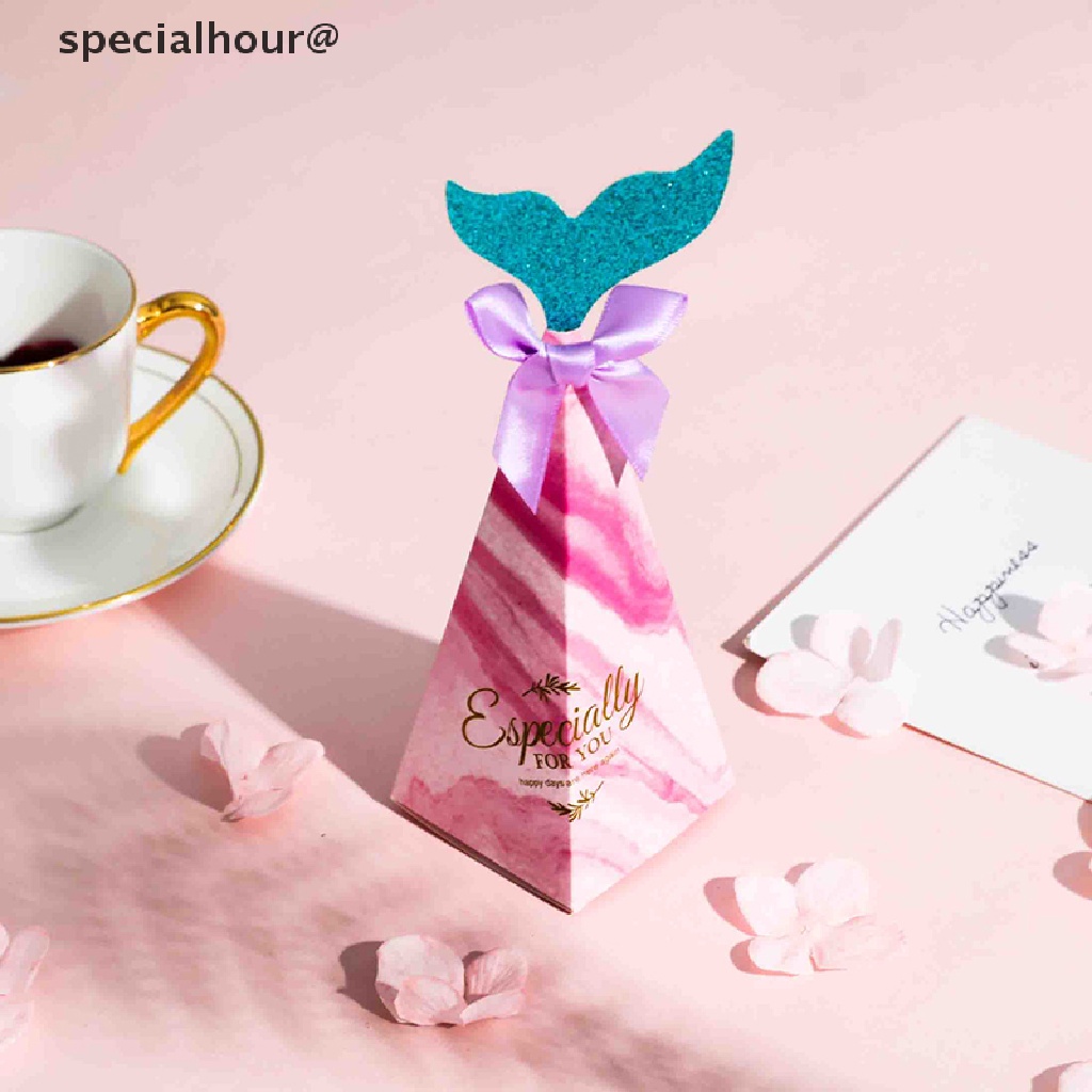 specialhour 10Pcs Mermaid Tail Paper Candy Box Gift Bags Popcorn Boxes ...