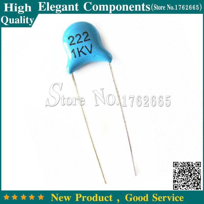 100PCS 1000V High Voltage Ceramic Capacitors 1KV 222 2.2NF 222m ceramic capacitor