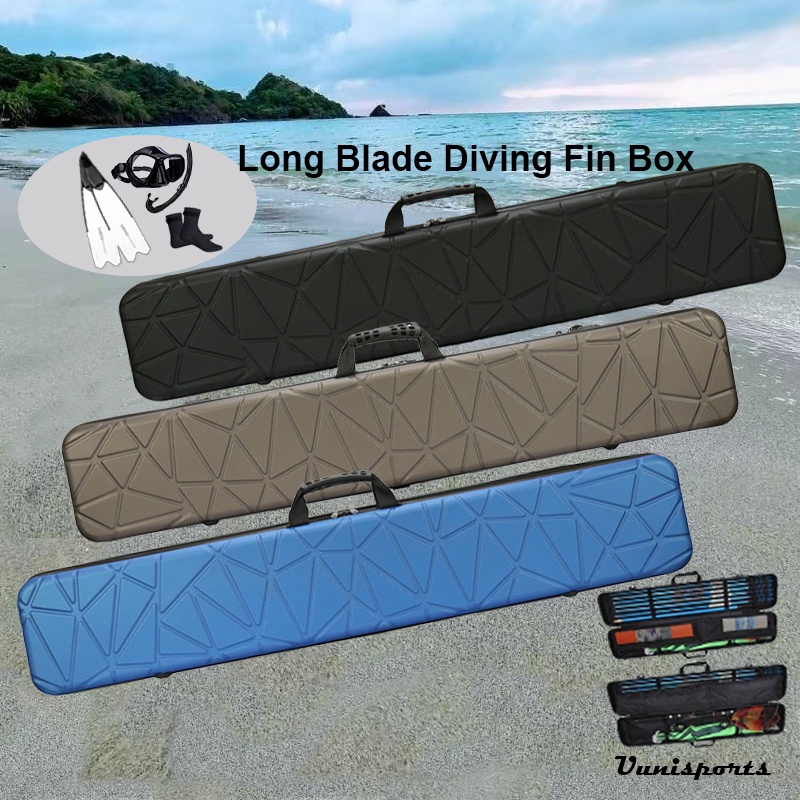 1.2 เมตร Uunisports Long Hard case bag Freediving Long Fin Bag กระเป๋าเดินทาง เบ็ดตกปลา Spearfishing Flippers Case Box