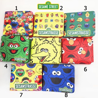 sesame street elmo กระเป๋าสตางค์หนัง PU ลายการ์ตูน