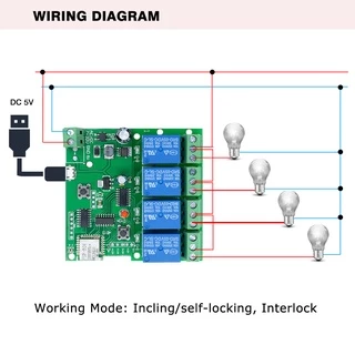 Aideepen Sonoff Ewelink โมดูลรีเลย์สวิตช์ควบคุม WiFi ไร้สาย DC 5V 7-32V 4 ช่องทาง พร้อมแอป ประตูอิเล็กทรอนิกส์อัตโนมัติ