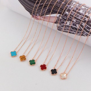 สร้อยคอโซ่สั้น สีโรสโกลด์ 18K หลากสี สไตล์คลาสสิก (โปรโมชั่น)