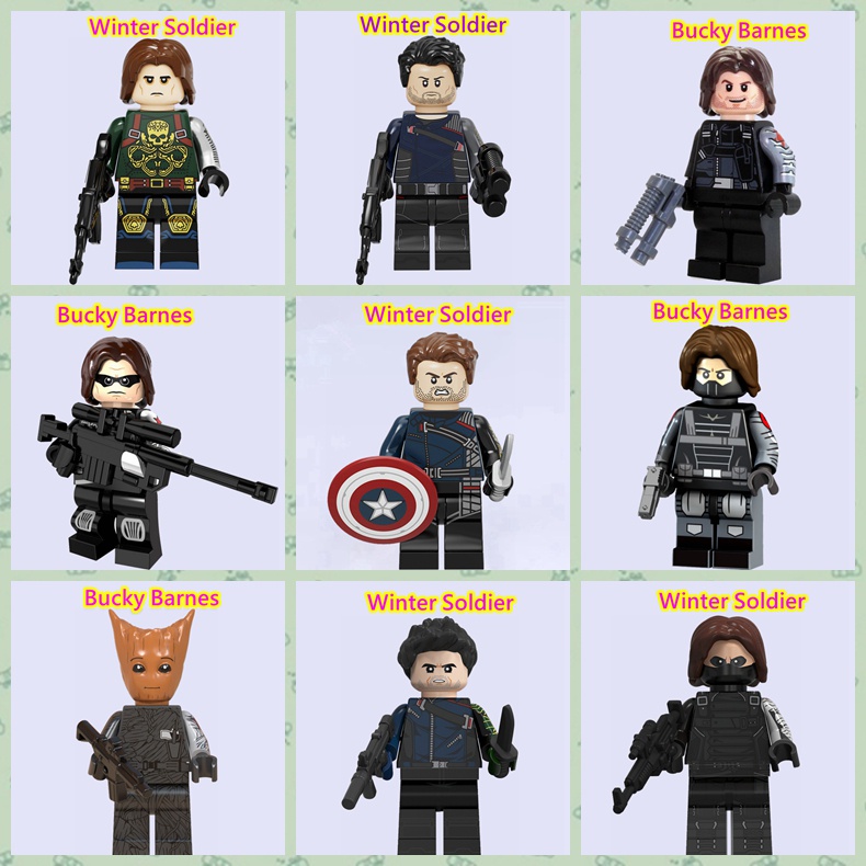 Lego ของเล่นตัวต่อ ตุ๊กตา Marvel Captain America Winter Soldier สําหรับเด็ก