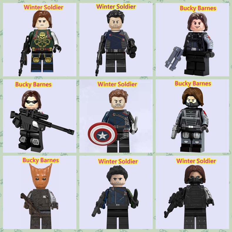 ของเล่นที่เข้ากันได้ Marvel Captain America Winter Soldier ของเล่นเด็ก Doll Building blocks