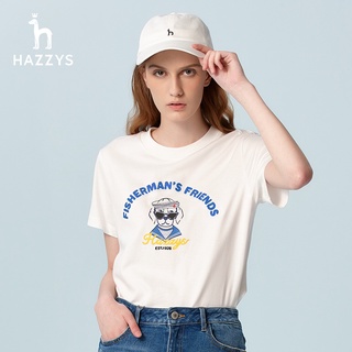 [S-5XL] Hazzys Haggis เสื้อยืดลําลอง ผ้าฝ้าย แขนสั้น คอกลม พิมพ์ลาย แฟชั่นฤดูร้อน สําหรับสตรี