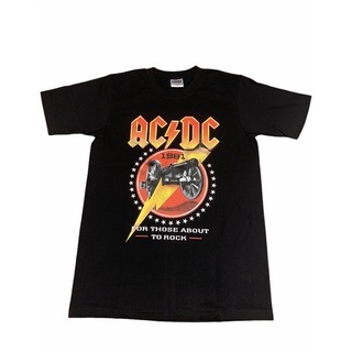 เสื้อยืดคอกลมเสื้อวงดนตรี ACDC ผ้านิ่ม ใส่สบาย คอไม่ย้วย ผ้าไม่ย่าน รับประกันS-4XL