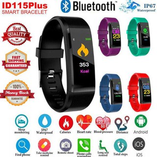 ⌚Ready Stock ID115 Plus สายรัดข้อมืออัจฉริยะสำหรับ IOS Android Phone(can cod)