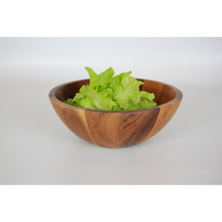 ZOPA ชามไม้จามจุรีไซส์เล็ก ชามสลัดไม้วินเทจ ขนาด 8 นิ้ว รุ่น NT039-S Small Salad Wooden Bowl