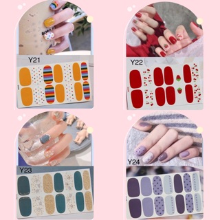 💅🏻พร้อมส่ง‼️(สติ๊กเกอร์ติดเล็บ) 14ชิ้น แถมตะไบ ราคาถูกสุด