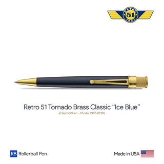 Retro 51 Tornado "Ice Blue" Brass Classic Rollerball Pen - ปากกาโรลเลอร์บอลล์เรโทร 51 ทอร์นาโด