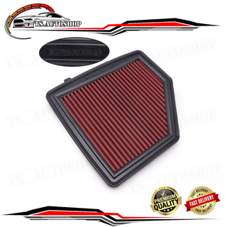 กรองอากาศ ผ้า สีแดง Air Filter Hurricane Honda HR-V Hatchback Vezel ขนาด 22x23x2 จำนวน 1 Piece ปี 2015 - 2019