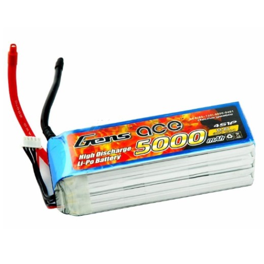 แบตลิโพยี่ห้อGENS ACE 5000MAH 60C 14.8V SOFT CASE LIPO BATTERY
