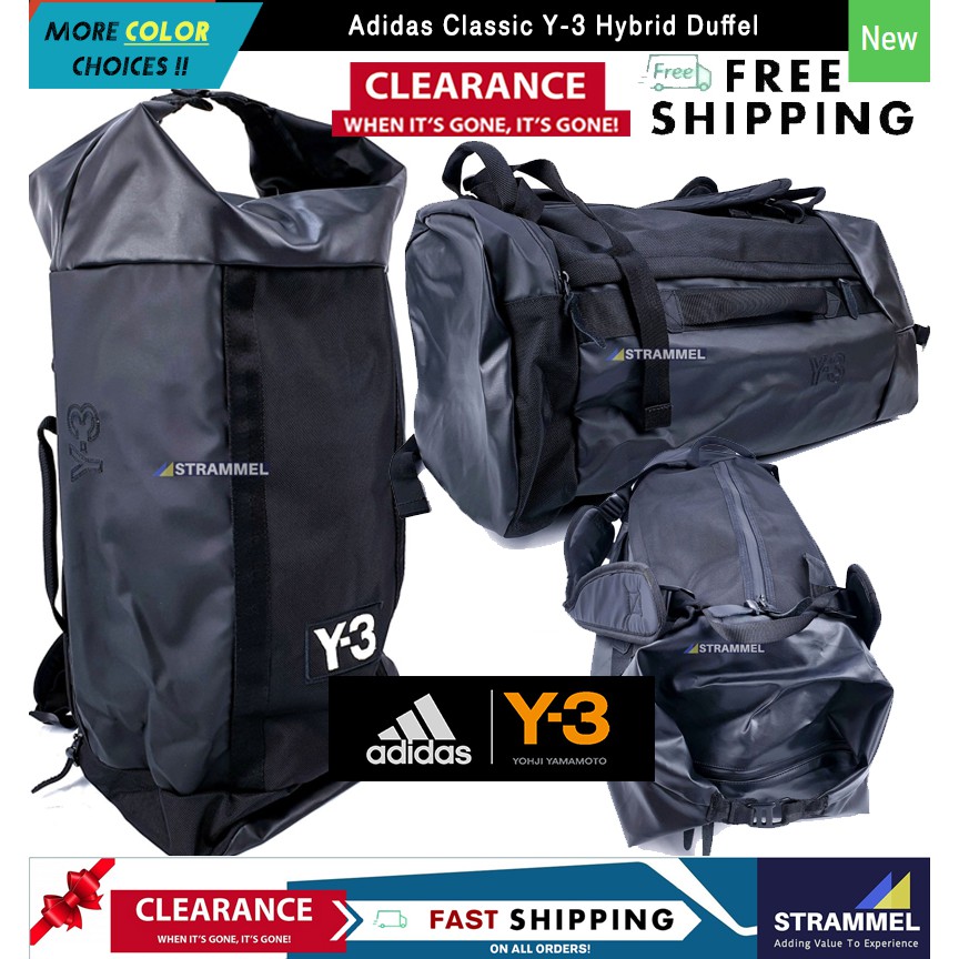 Adidas Classic Y-3 Yohji Yamamato Hybrid Duffel Duffle Bag กระเป๋าเป้สะพายหลัง สีดํา