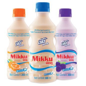 Deedo Mikku ดีโด้ มิกกุ น้ำผลไม้ผสมโยเกิร์ต ขนาด 300ml/ขวด แพ็คละ6ขวด (ขายดี!!)