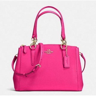 แท้ 100% Coach Crossgrain Mini Christie Carryall Satchel Pink Ruby F36704